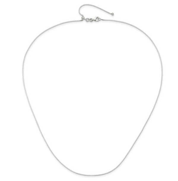 Sterling Silver Polished Adjustable Necklace up to 20"