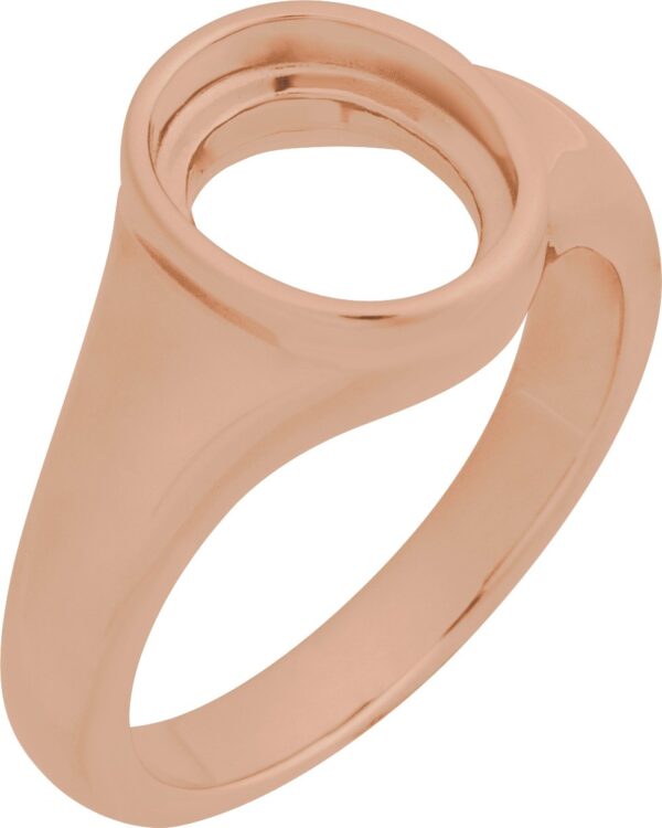 10K Rose 10x8 mm Oval Bezel-Set Ring Mounting